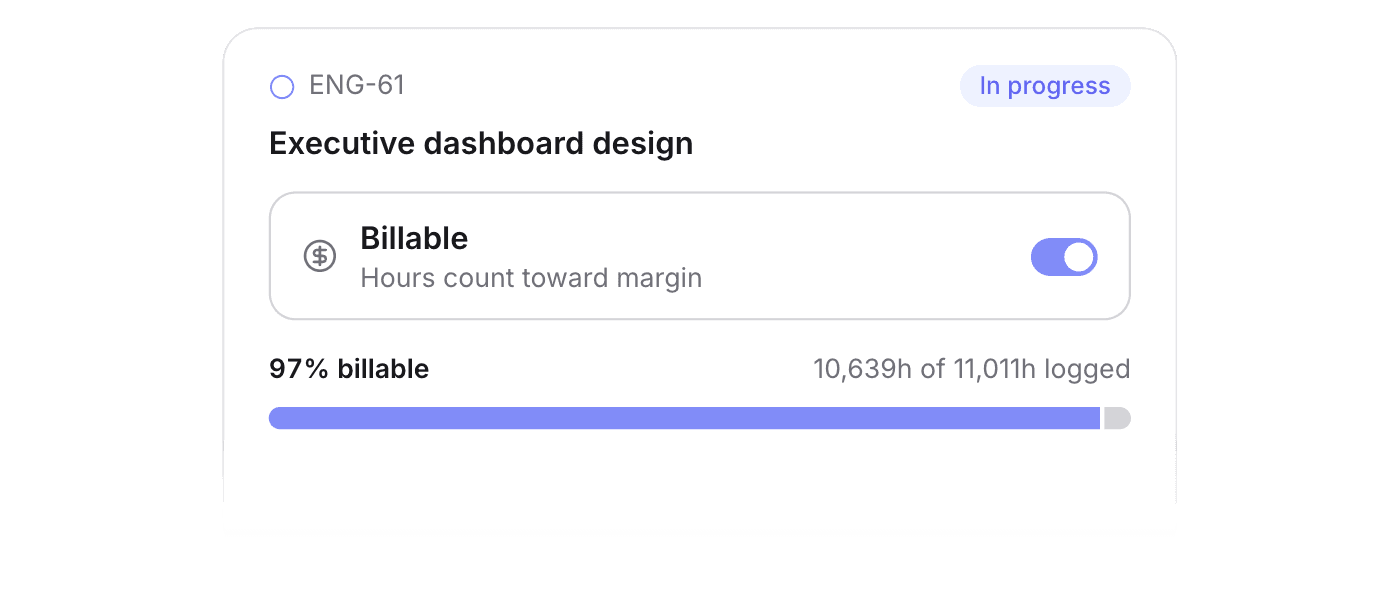 Billable setting on a task