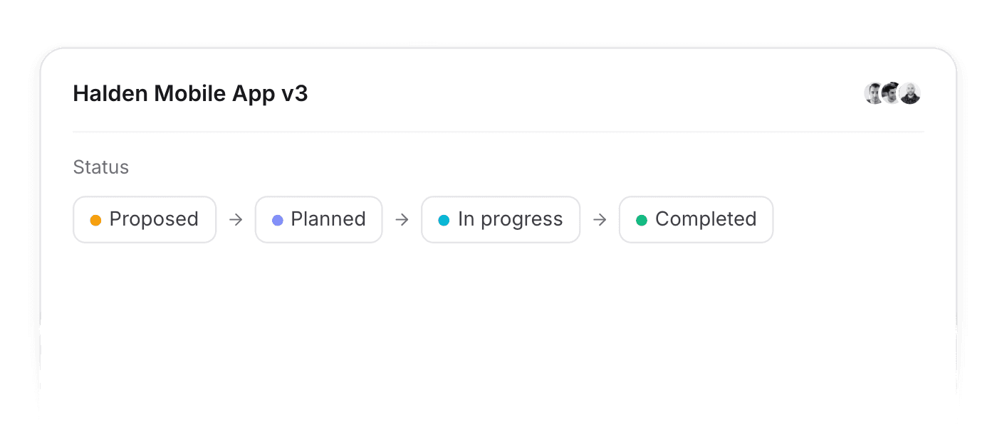 Tilpassede status på projekter og opgaver