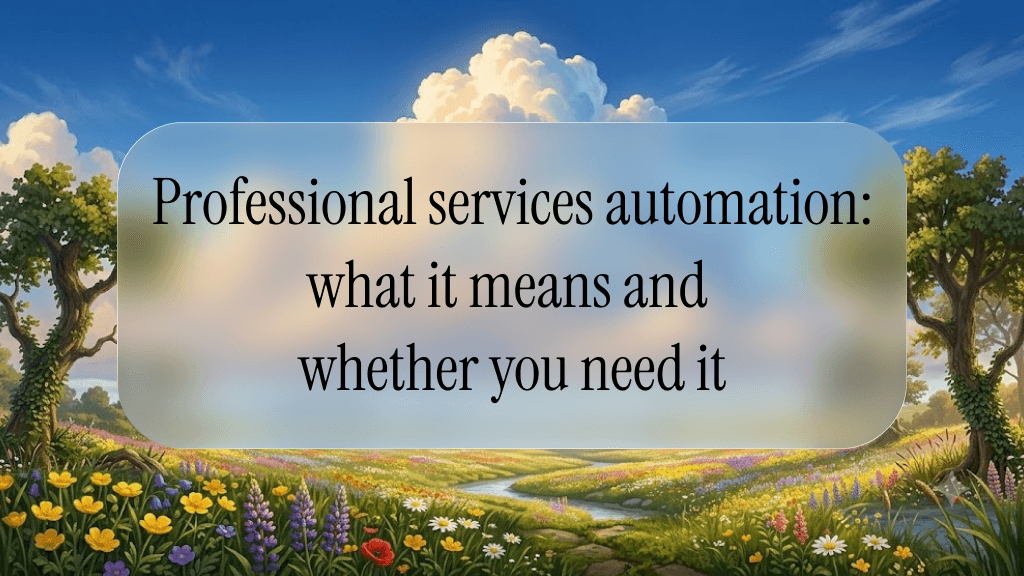 Professional services automation: what it means and whether you need it