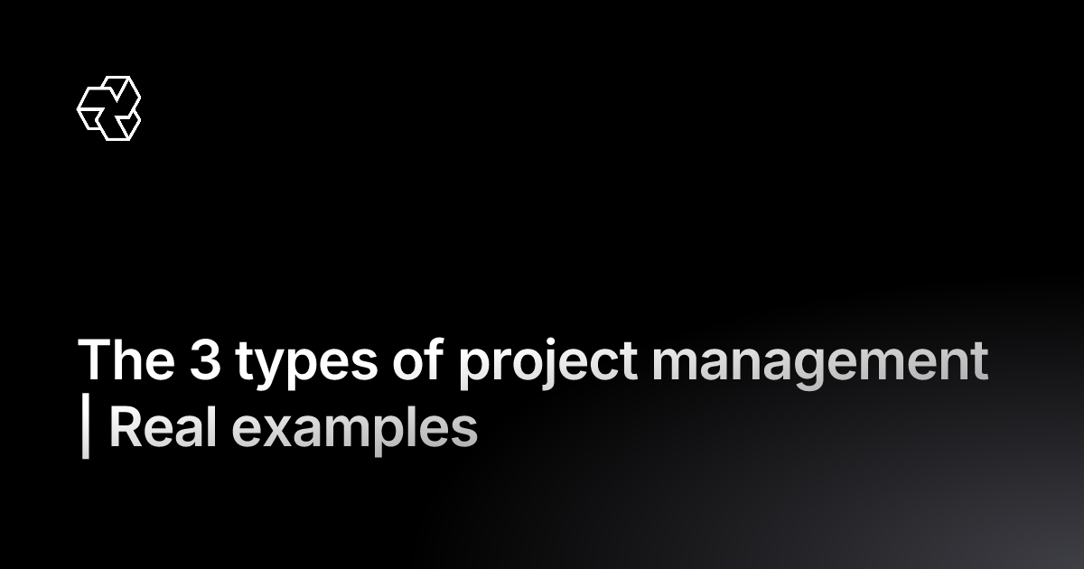 The 3 types of project management | Real examples | Pike
